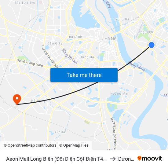 Aeon Mall Long Biên (Đối Diện Cột Điện T4a/2a-B Đường Cổ Linh) to Dương Nội map