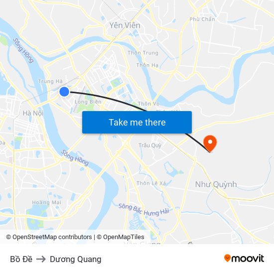 Bồ Đề to Dương Quang map