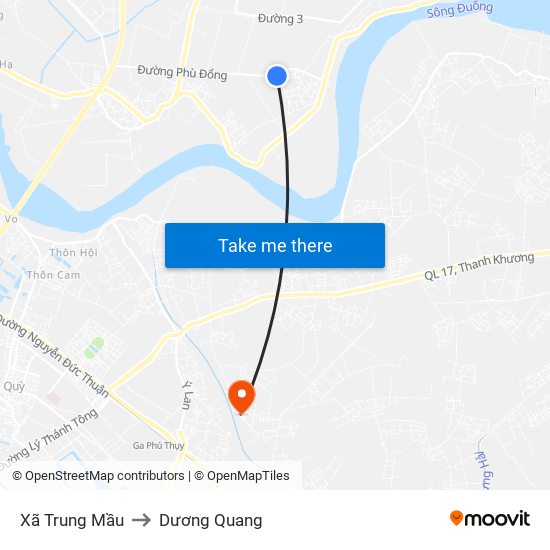 Xã Trung Mầu to Dương Quang map