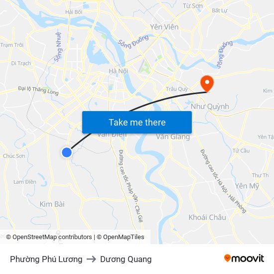 Phường Phú Lương to Dương Quang map