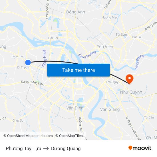 Phường Tây Tựu to Dương Quang map