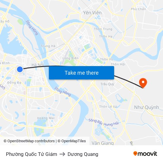 Phường Quốc Tử Giám to Dương Quang map