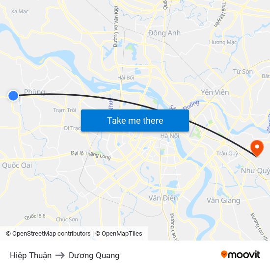 Hiệp Thuận to Dương Quang map