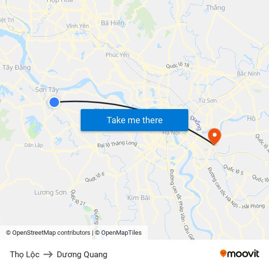 Thọ Lộc to Dương Quang map