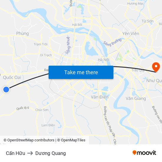Cấn Hữu to Dương Quang map