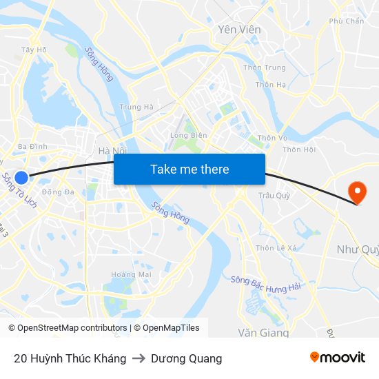 20 Huỳnh Thúc Kháng to Dương Quang map