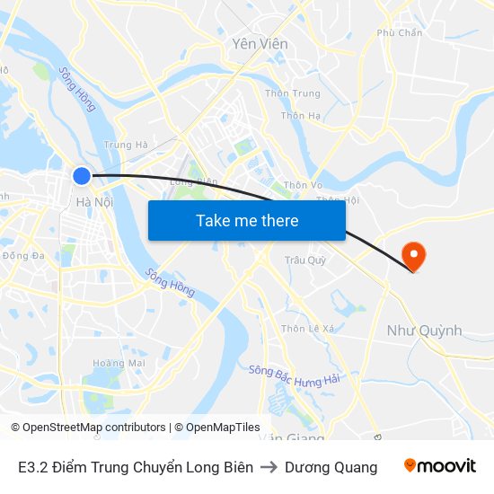 E3.2 Điểm Trung Chuyển Long Biên to Dương Quang map