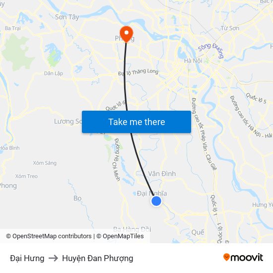 Đại Hưng to Huyện Đan Phượng map