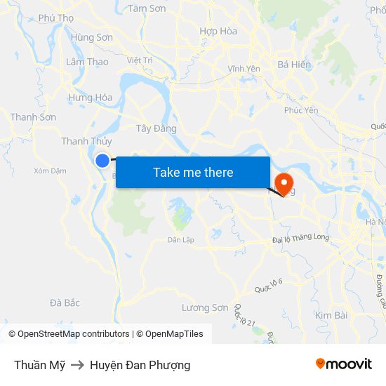 Thuần Mỹ to Huyện Đan Phượng map