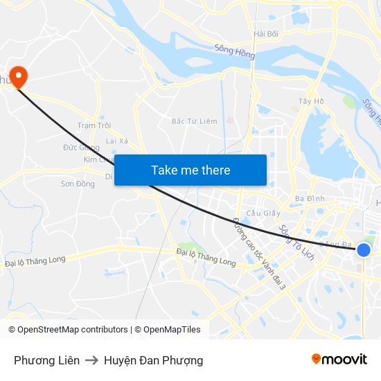 Phương Liên to Huyện Đan Phượng map