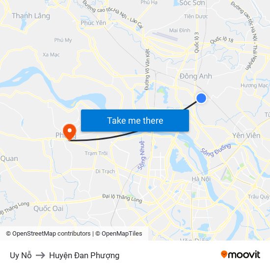 Uy Nỗ to Huyện Đan Phượng map