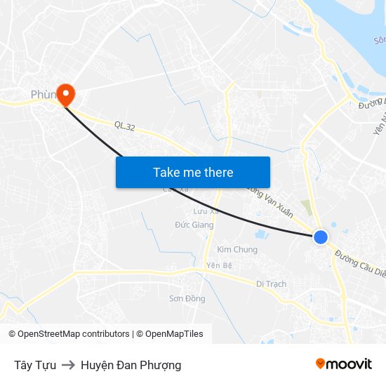 Tây Tựu to Huyện Đan Phượng map