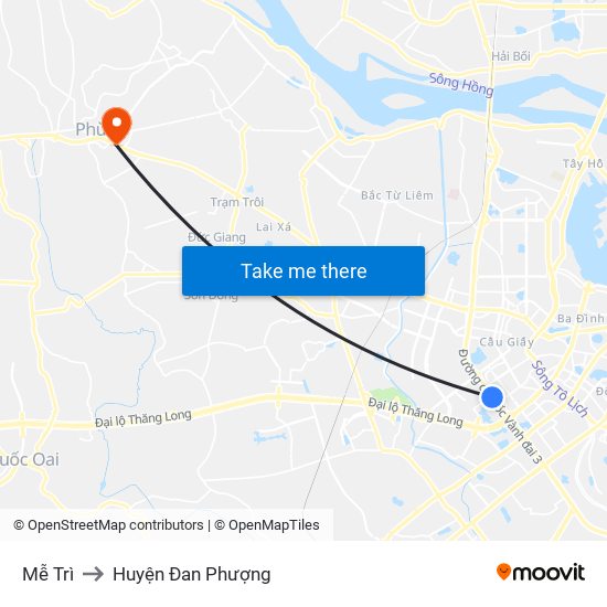 Mễ Trì to Huyện Đan Phượng map