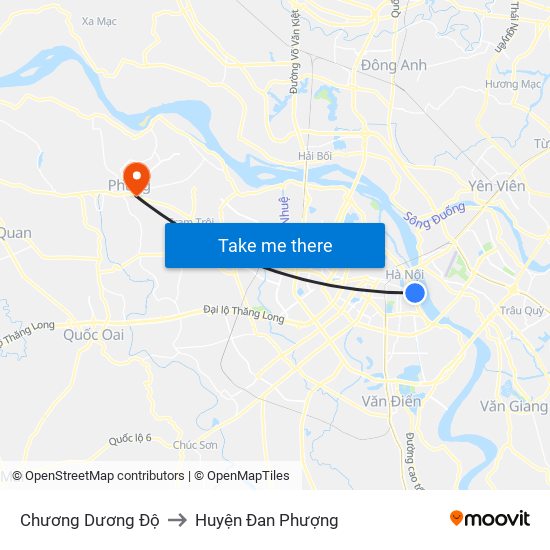 Chương Dương Độ to Huyện Đan Phượng map