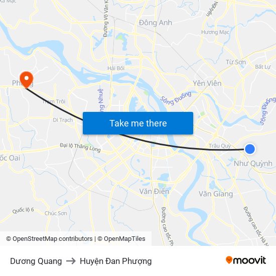 Dương Quang to Huyện Đan Phượng map