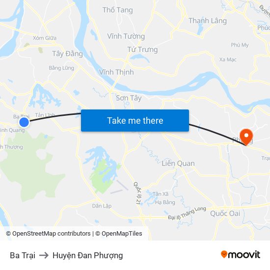 Ba Trại to Huyện Đan Phượng map