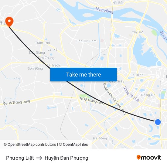 Phương Liệt to Huyện Đan Phượng map