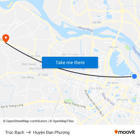 Trúc Bạch to Huyện Đan Phượng map