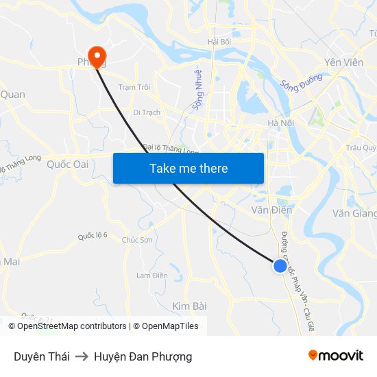 Duyên Thái to Huyện Đan Phượng map