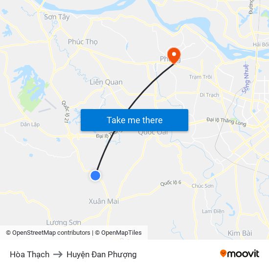 Hòa Thạch to Huyện Đan Phượng map