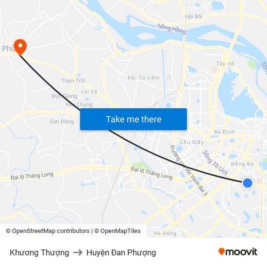 Khương Thượng to Huyện Đan Phượng map