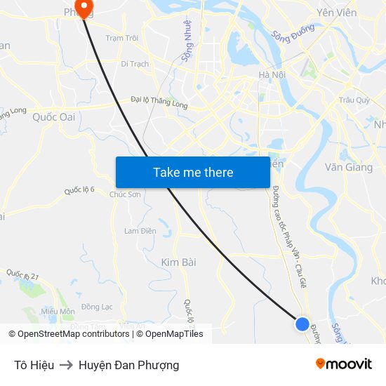 Tô Hiệu to Huyện Đan Phượng map