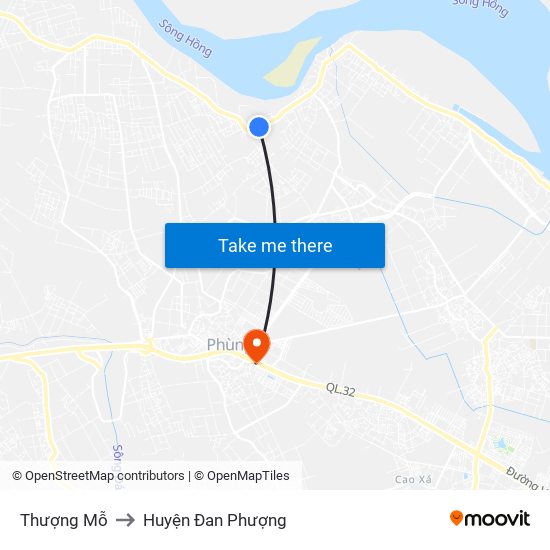 Thượng Mỗ to Huyện Đan Phượng map