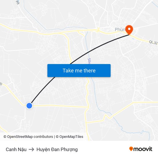 Canh Nậu to Huyện Đan Phượng map