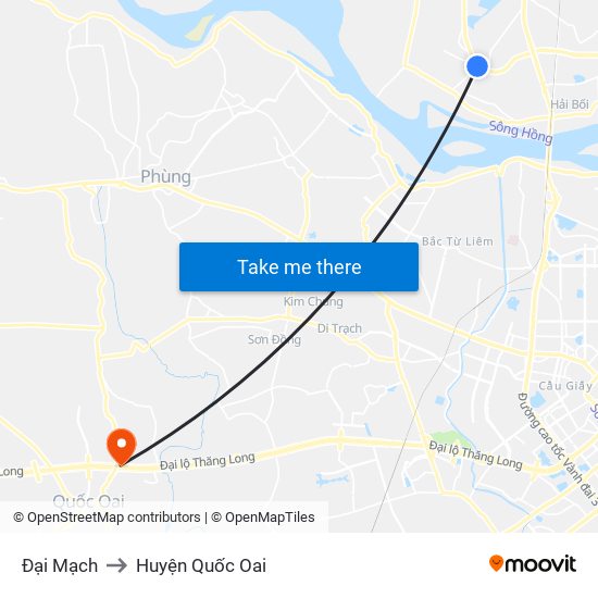 Đại Mạch to Huyện Quốc Oai map