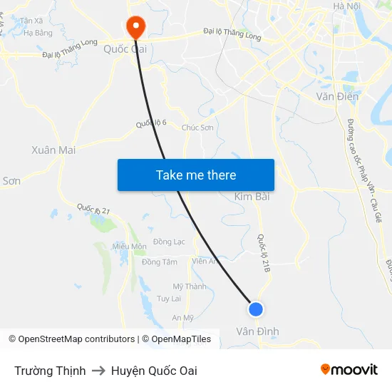 Trường Thịnh to Huyện Quốc Oai map