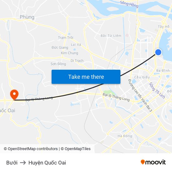 Bưởi to Huyện Quốc Oai map