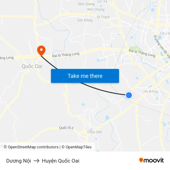 Dương Nội to Huyện Quốc Oai map