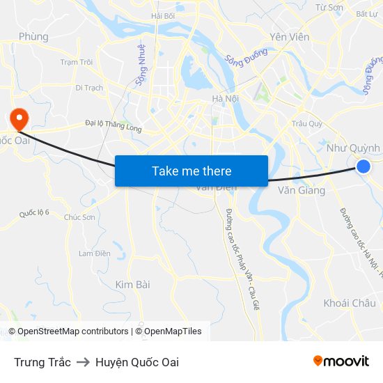 Trưng Trắc to Huyện Quốc Oai map