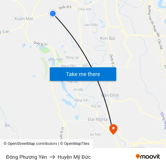 Đông Phương Yên to Huyện Mỹ Đức map