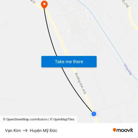 Vạn Kim to Huyện Mỹ Đức map