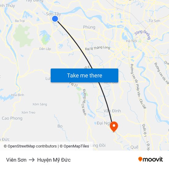 Viên Sơn to Huyện Mỹ Đức map