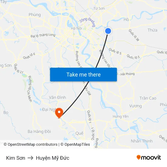 Kim Sơn to Huyện Mỹ Đức map