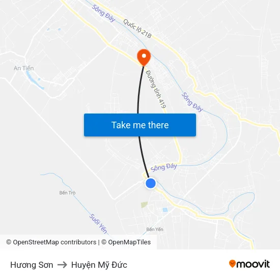 Hương Sơn to Huyện Mỹ Đức map