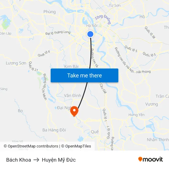 Bách Khoa to Huyện Mỹ Đức map