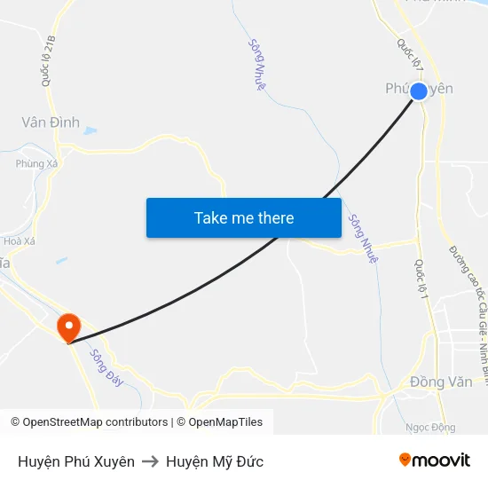 Huyện Phú Xuyên to Huyện Mỹ Đức map