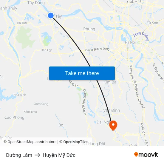 Đường Lâm to Huyện Mỹ Đức map