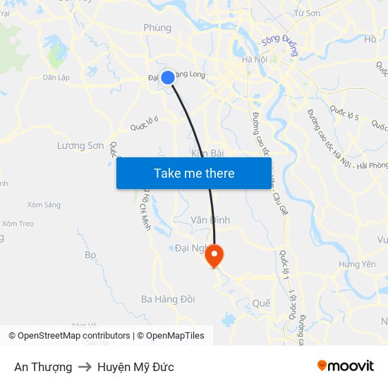 An Thượng to Huyện Mỹ Đức map