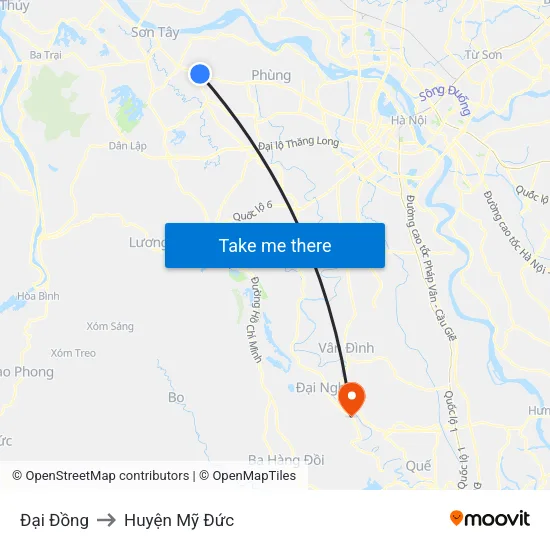 Đại Đồng to Huyện Mỹ Đức map