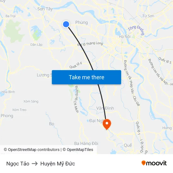 Ngọc Tảo to Huyện Mỹ Đức map