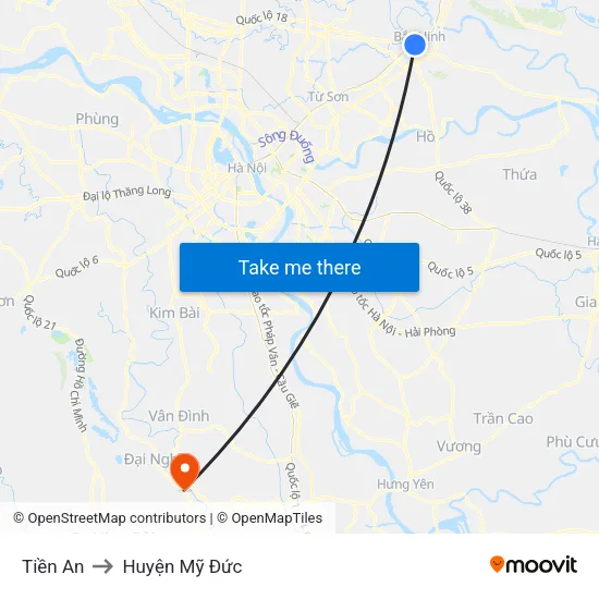 Tiền An to Huyện Mỹ Đức map