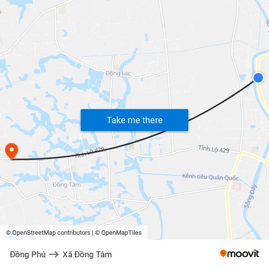 Đồng Phú to Xã Đồng Tâm map