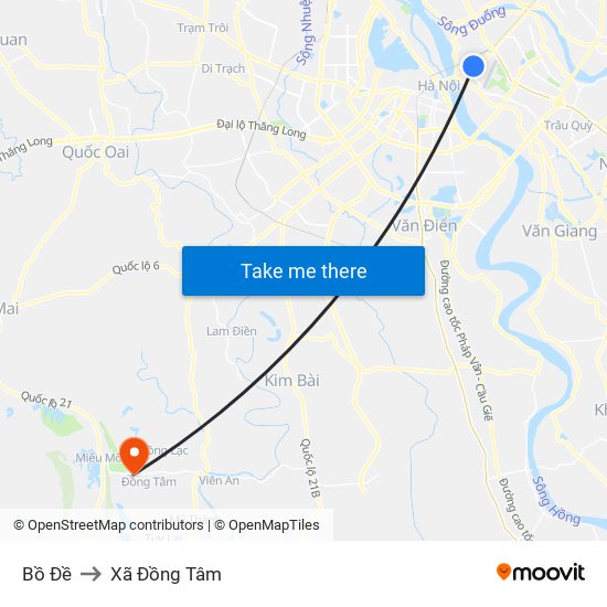 Bồ Đề to Xã Đồng Tâm map