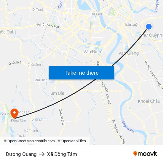 Dương Quang to Xã Đồng Tâm map