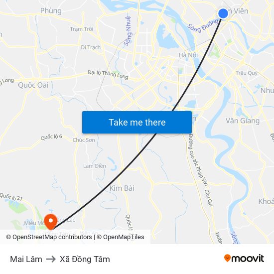 Mai Lâm to Xã Đồng Tâm map