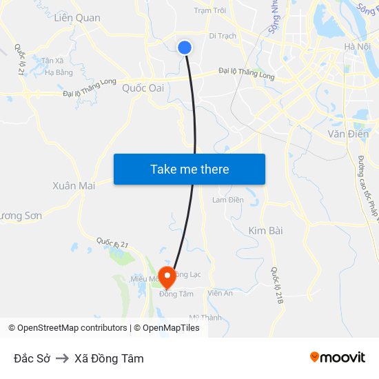 Đắc Sở to Xã Đồng Tâm map